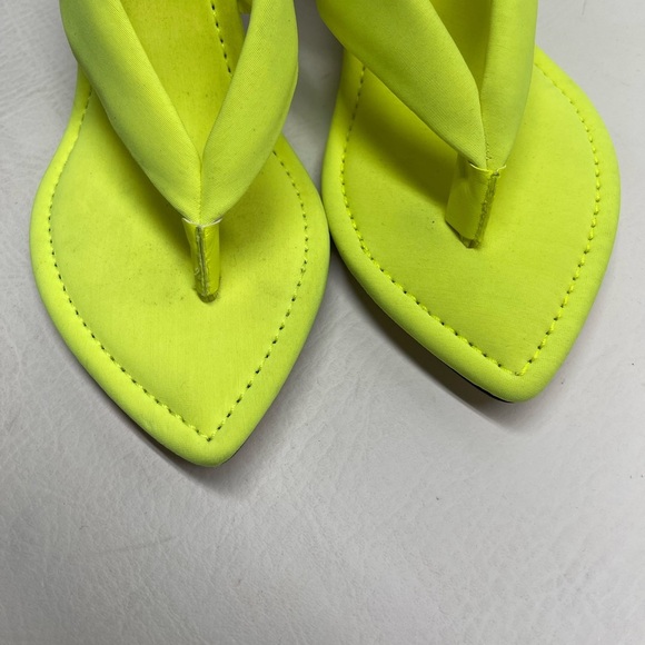 Good American Cinder-F*cking-Rella Pointed Toe Sandal Acrylic Heels greenyellow - Picture 6 of 7